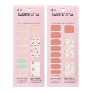 image:imageDashing Diva Gloss Nail Strips Bundle  The Fruit Punch Collection  Cha Cha Cherry amp Cuter at the Cape  UV Free Chip Resistant Long Lasting Gel Stickers  Contains 2 SetsThe Vintage Florals Collection