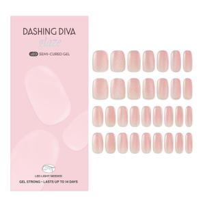 image:imageDashing Diva Glaze Nail Strip Set  Mojitos in Mykonos  Long Lasting Chip Resistant SemiCured Gel Nail Strips  Summer Gel Set  4Piece Manicure Kit with 32 StripsBallerina Blush