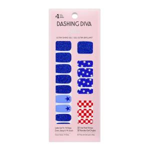 image:imageDashing Diva Patriotic Gloss Nail Strips  Back to the USA  UV Free Chip Resistant Long Lasting Gel Stickers  Contains 32 Wraps 1 Prep Pad 1 FileBack to the Usa