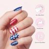 image:imageDashing Diva Gloss Nail Strips  Admittedly Obsessed  UV Free Chip Resistant Long Lasting Gel Stickers  Contains 32 Wraps 1 Prep Pad 1 FileSalute