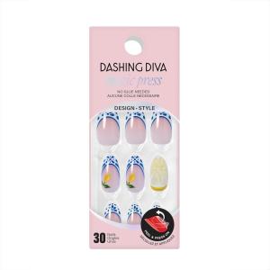 image:imageDashing Diva Magic Press Nail Set  Santorini Spritz  Medium Almond Press On Nails  Long Lasting Gel  Lasts Up to 10 Days  Summer Gel Set  4Piece Manicure Kit with 30 Nails