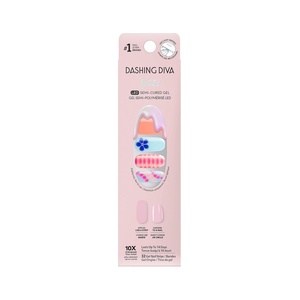 image:imageDashing Diva Glaze Design Nail Strip Set  Flower Bomb  Long Lasting Chip Resistant SemiCured Gel Nail Strips  4Piece Manicure Set with 32 StripAmsterdam Haze