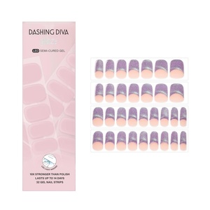 image:imageDashing Diva Glaze Design Nail Strip Set  Flower Bomb  Long Lasting Chip Resistant SemiCured Gel Nail Strips  4Piece Manicure Set with 32 StripChecked Out