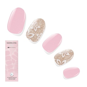 image:imageDashing Diva Glaze Design Nail Strip Set  Flower Bomb  Long Lasting Chip Resistant SemiCured Gel Nail Strips  4Piece Manicure Set with 32 StripFlower Bomb